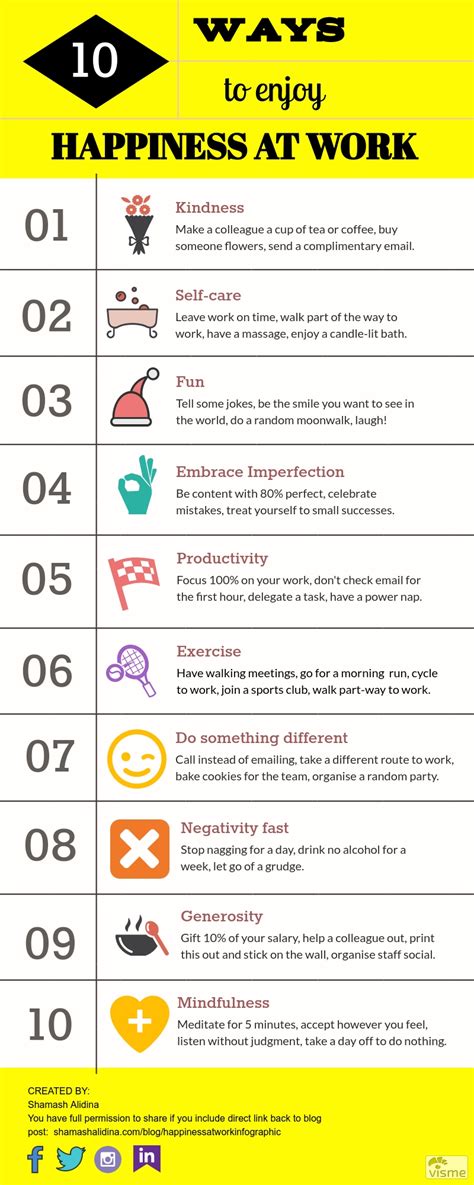 10 Ways to Enjoy Happiness at Work [Infographic] — ShamashAlidina.com