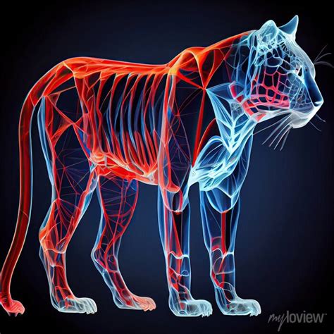 X-ray detailed technical drawing panther ,anatomy of anatomy • wall ...