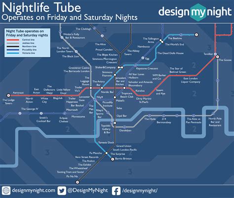 dividir Despido Trampolín night tube map ocupado Estado Subproducto