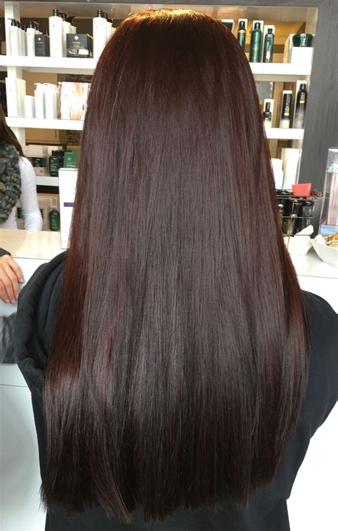 Deep Red Brown Hair Salon StudioBe Paul Mitchell #chocolatebrownhair ...