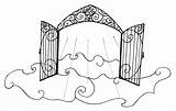 Gates Into Heaven Coloring Page Pages sketch template