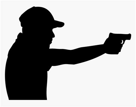 Metallic Silhouette Shooting Gun - Shooting Silhouette Gun, HD Png ...