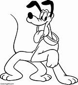 Pluto Walking Coloring Page  ColoringAll sketch template