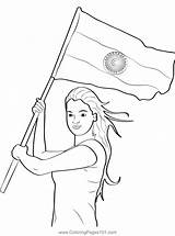 Printable indian flag coloring Page Free india  sketch template