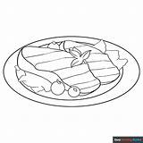 Cartoon Steak Coloring Page  Easy Drawing Guides sketch template