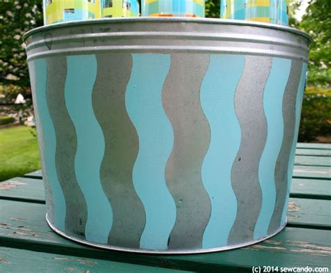 Sew Can Do: DIY Painted Metal Party Tub Using FrogTape® Shape Tape™
