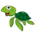 Cartoon of Turtle with beautiful underwater Vector Image
