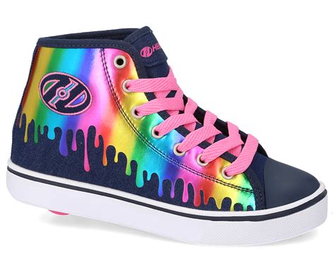 Heelys Girls' Veloz High-Top Skate Shoes - Denim/Rainbow Drip | Catch ...