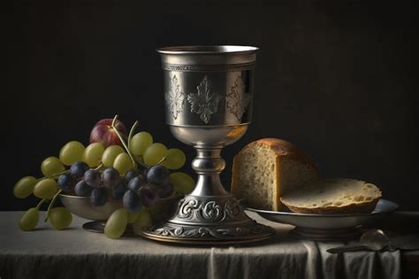 Premium Photo | Bread and wine for religious ceremony