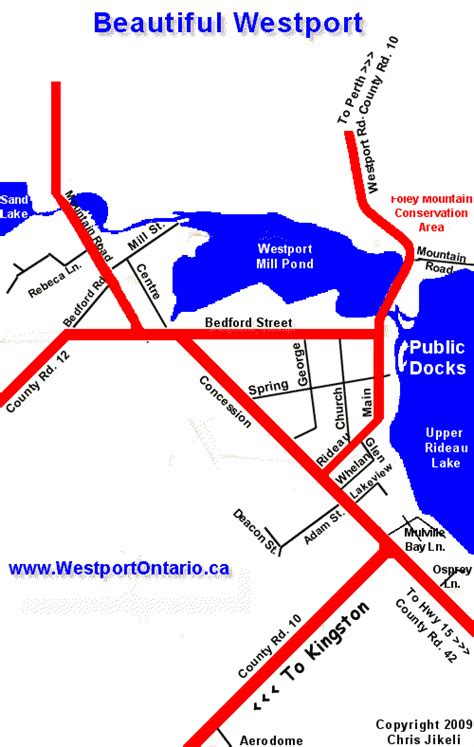 Westport Ontario village map.