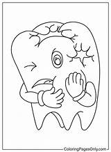 Tooth Coloring Happy Dental Pages Teeth Printable Template Clip Pattern  sketch template