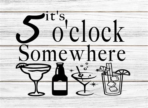 It's 5 O'clock Somewhere Svg/digital File Bundle - Etsy