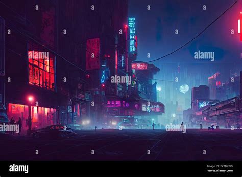 Cyberpunk neon city night. Futuristic city scene in a style of pixel art. Backdrop. Wallpaper ...