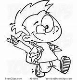Little Boy Walking Coloring Page sketch template