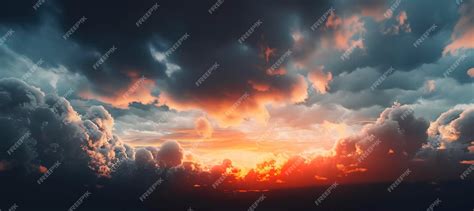 Premium Photo | Amazing sunset sky with clouds