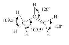 Draw a line-bond structure for propene,CH3CH=CH2; indicate the ...