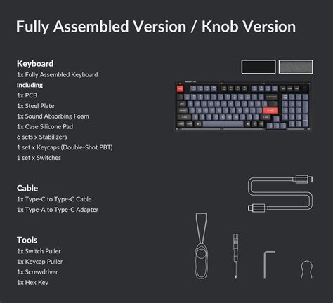 Keychron V5 Wired Knob Mechanical Keyboard Black K Pro Red