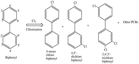 Chemical equation for synthesis of PCBs by direct chlorination of... | Download Scientific Diagram