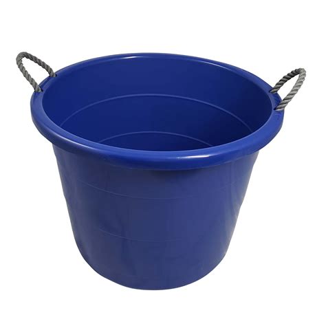 Your Zone 17 Gallon Plastic Tub with Grey Rope Handles, Stadium Blue - Walmart.com