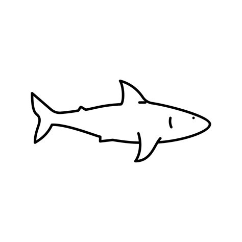 shark ocean line icon vector illustration 19003366 Vector Art at Vecteezy