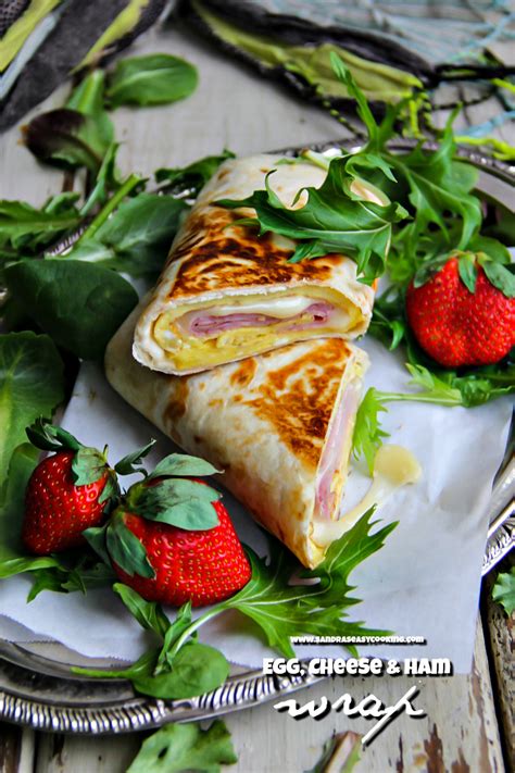 Egg, Cheese and Ham Wrap - Sandra's Easy Cooking Breakfast Recipes