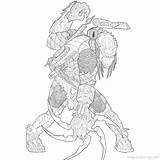 Predator Coloring Pages Alien Was Killed  XColoringscom sketch template