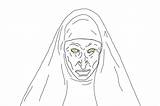Coloring Pages Nun sketch template