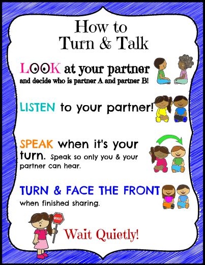 PRINTABLE - How to Turn and Talk - SimpleK12.com