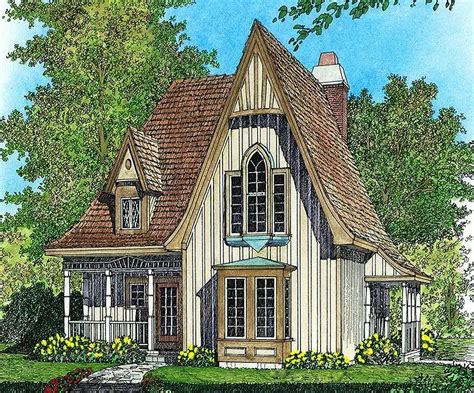 Plan 43002PF: Charming Gothic Revival Cottage | Victorian house plans, Gothic house, Cottage ...