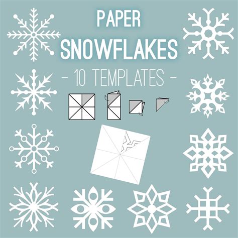 Printable Paper Snowflakes DIY Snowflakes Winter Decor - Etsy