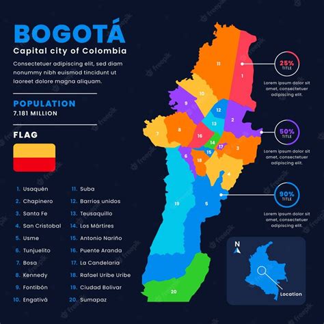 Free Vector | Flat design bogota map design