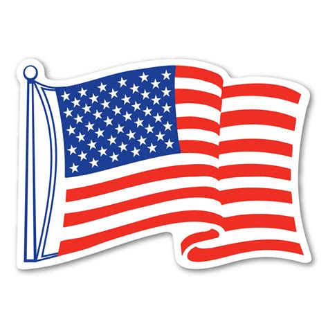 Waving American Flag Mini Sticker - Magnet America