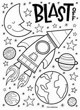 Outer Space Coloring Page sketch template