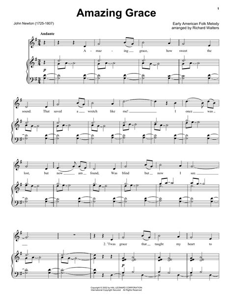 Amazing Grace sheet music by Traditional (Easy Piano – 27126)