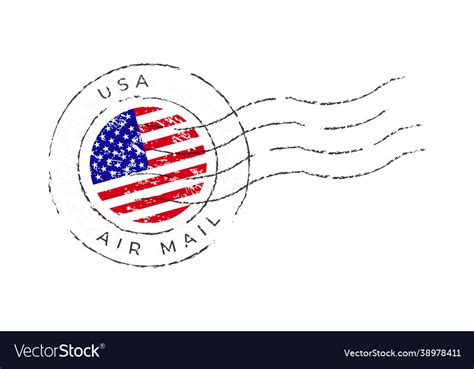 Usa postage mark national flag stamp Royalty Free Vector