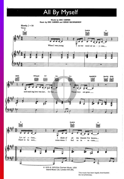 Il Divo All By Myself Sheet Music Notes, Chords Download Printable TTBB ...