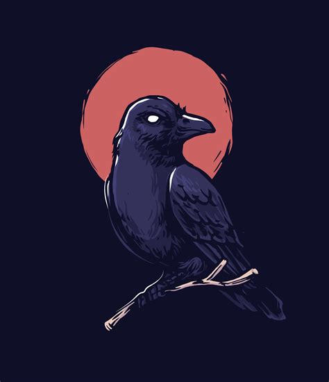 Dark raven illustration 2013891 Vector Art at Vecteezy