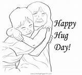 Cute Hug Day Coloring Page For Kids  Free Hugging Printable sketch template