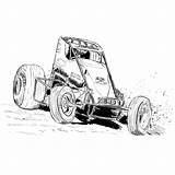 Wingless Sprint Cars Coloring Page Pages sketch template