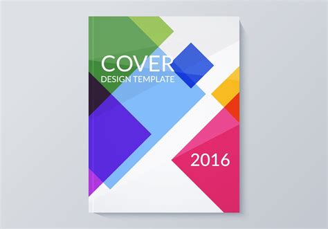 Modern Cover Design Template with Colorful Squares