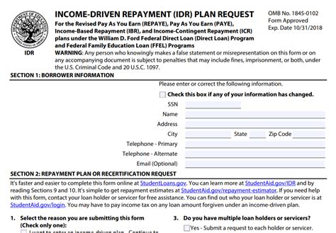 Income Driven Repayment Plan Request Form 2023 - Printable Forms Free Online