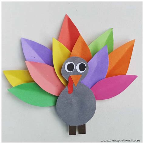 Rainbow Thanksgiving Turkey Craft For Kids · The Inspiration Edit