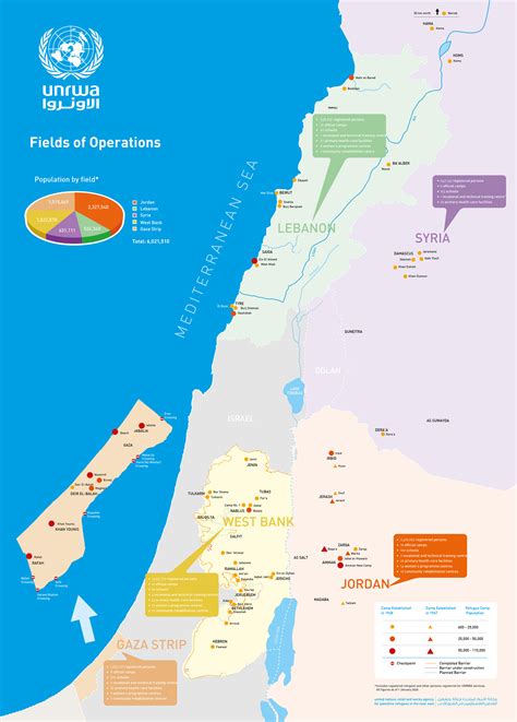 UNRWA FIELDS OF OPERATIONS MAP 2020 | UNRWA