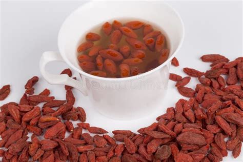 Chinese Wolfberry Goji Tea and Wolfberry Stock Image - Image of barberry, herb: 82228095