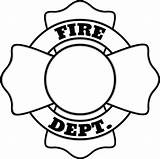 Firefighter Badge Coloring Page sketch template