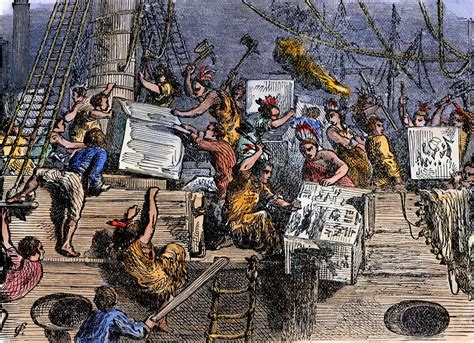 During the Boston Tea Party, protestors dumped tea from ships into the ...