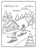 Skiing Coloring Pages 4 Free Printable  Easy sketch template