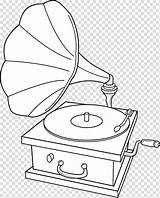 Coloring Clipart Phonograph Edison Drawing Thomas Clip Pages Music Old  sketch template