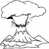 Volcano Coloring Pages Printable Sketch Page sketch template