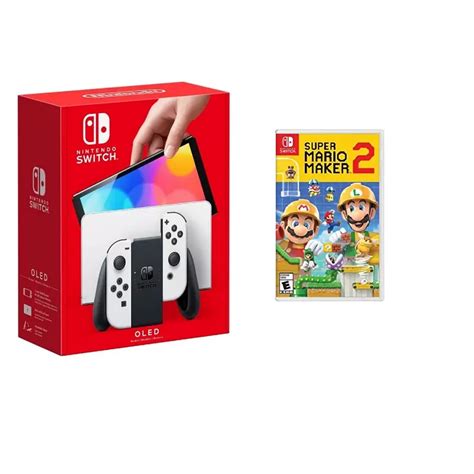 Rent to own Nintendo - Switch OLED White + Super Mario Maker 2 BUNDLE ...